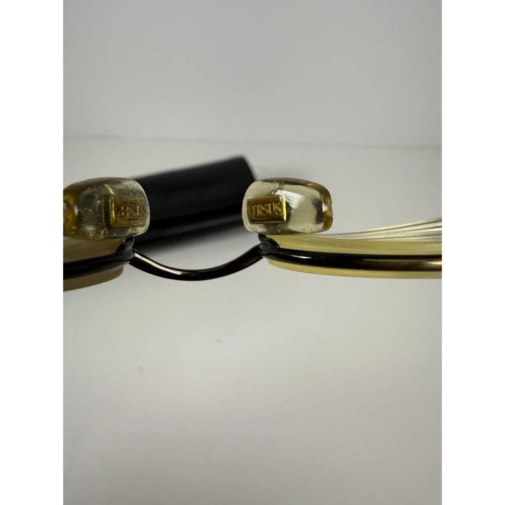 Versus Versace B01 Oval Eyeglasses Frames Brown Italy 49-18 w/ Case